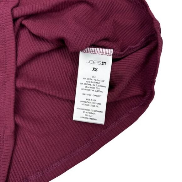 NWT JOE'S JEANS Monica Square-Neck Puff-Sleeve Top Sz XS Zinfandel - Picture 5 of 6